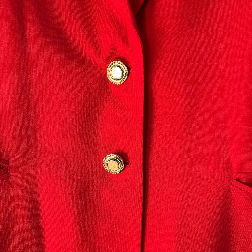Vintage Mr Leonard Suit, Elegant Red Women's Blazer - Picture 12 of 15